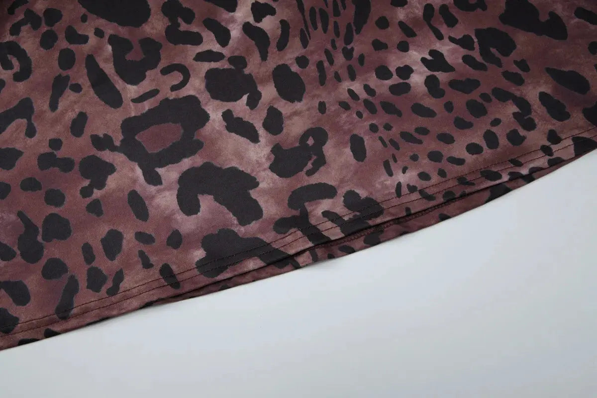 Robe longue sexy sans dos à imprimé léopard pour femme, style bodycon, halter, décolleté en V profond, robe de soirée élégante Jungle Line