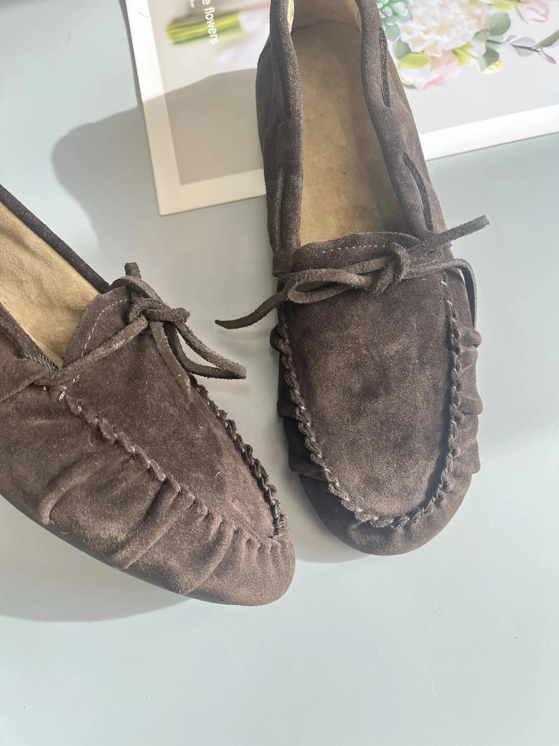 Women's Cowhide Laced Up Loafers Pleated Horse Hair Leopard Print Durable Loafer Stylist Concise Versatile Commuter Single Shoes - Jungle Line