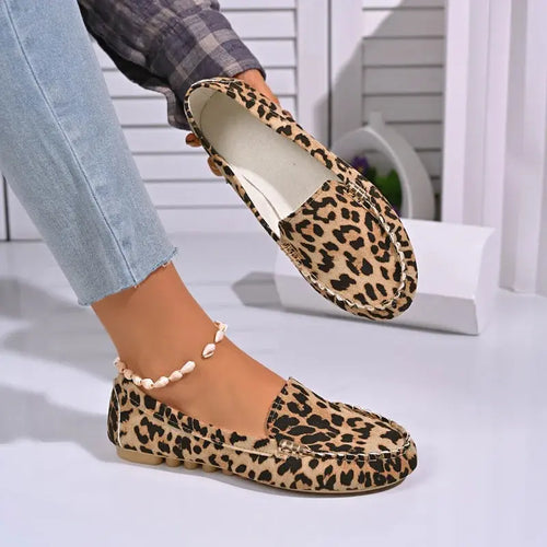 Spring/Autumn New Sexy Elegant Casual Leopard Print Wear-Resistant Fashionable Comfortable Walking Flat Shoes for Women - Jungle Line