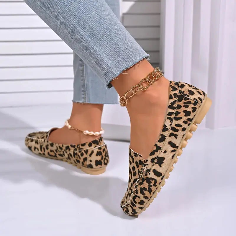 Spring/Autumn New Sexy Elegant Casual Leopard Print Wear-Resistant Fashionable Comfortable Walking Flat Shoes for Women - Jungle Line