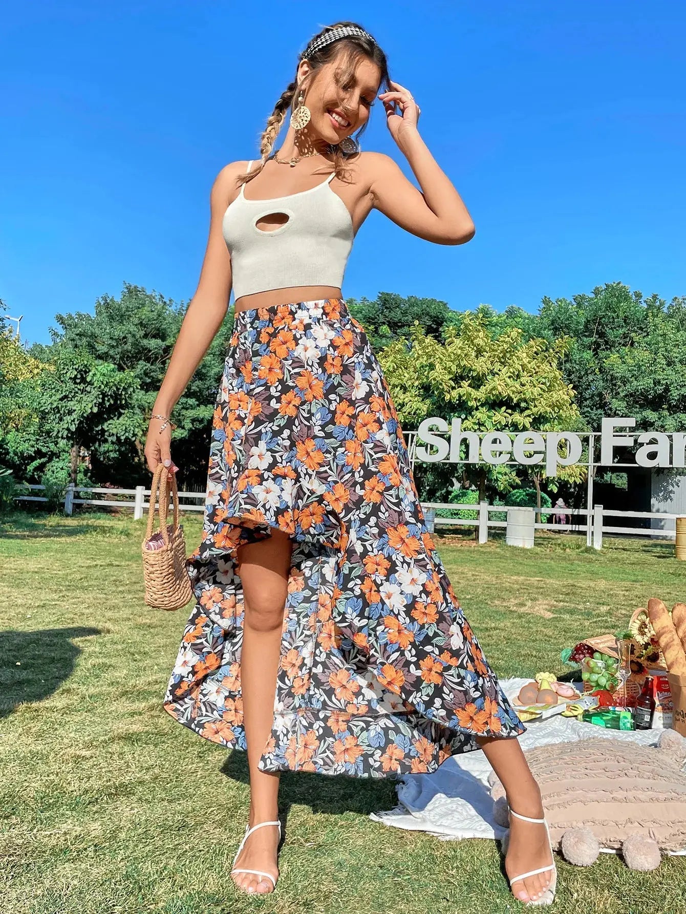 Summer Leopard Print Elegant Fashion Long Skirt Women Floral Sexy Aesthetic Split High Waist Sunscreen Wrap A-line Skirt Female - Jungle Line