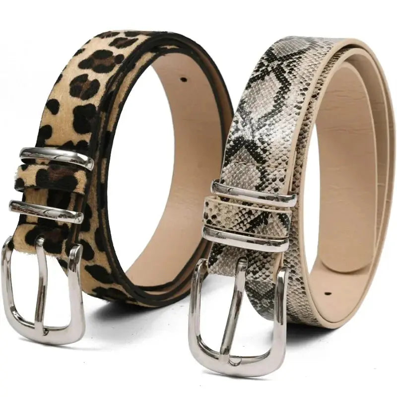 Y2K Girls Leopard Print Belt Women Jeans Snakeskin Pattern Belts Classic Simple PU Leather Waistband Long-lasting Fashion Belt Jungle Line