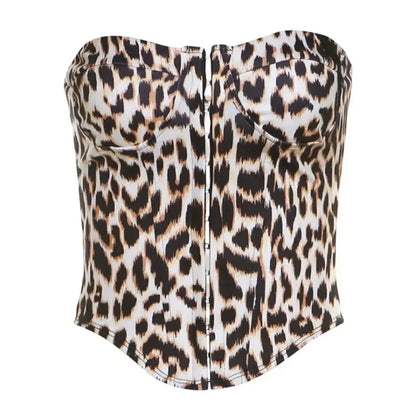 Leopard Printing Bandeau Top Off Shoulder Tube Tops For Women Streetwear Slim Fit Bralette Mujer Bustier Lingerie Sexy De Femmes - Jungle Line