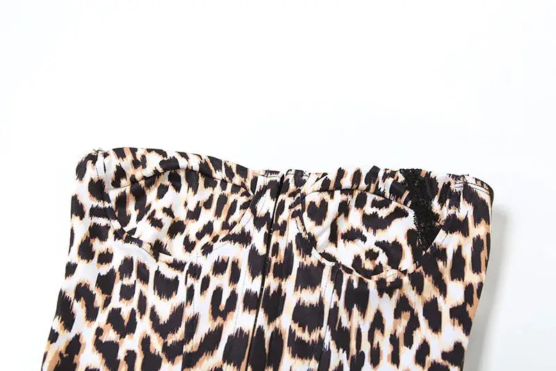 Leopard Printing Bandeau Top Off Shoulder Tube Tops For Women Streetwear Slim Fit Bralette Mujer Bustier Lingerie Sexy De Femmes - Jungle Line