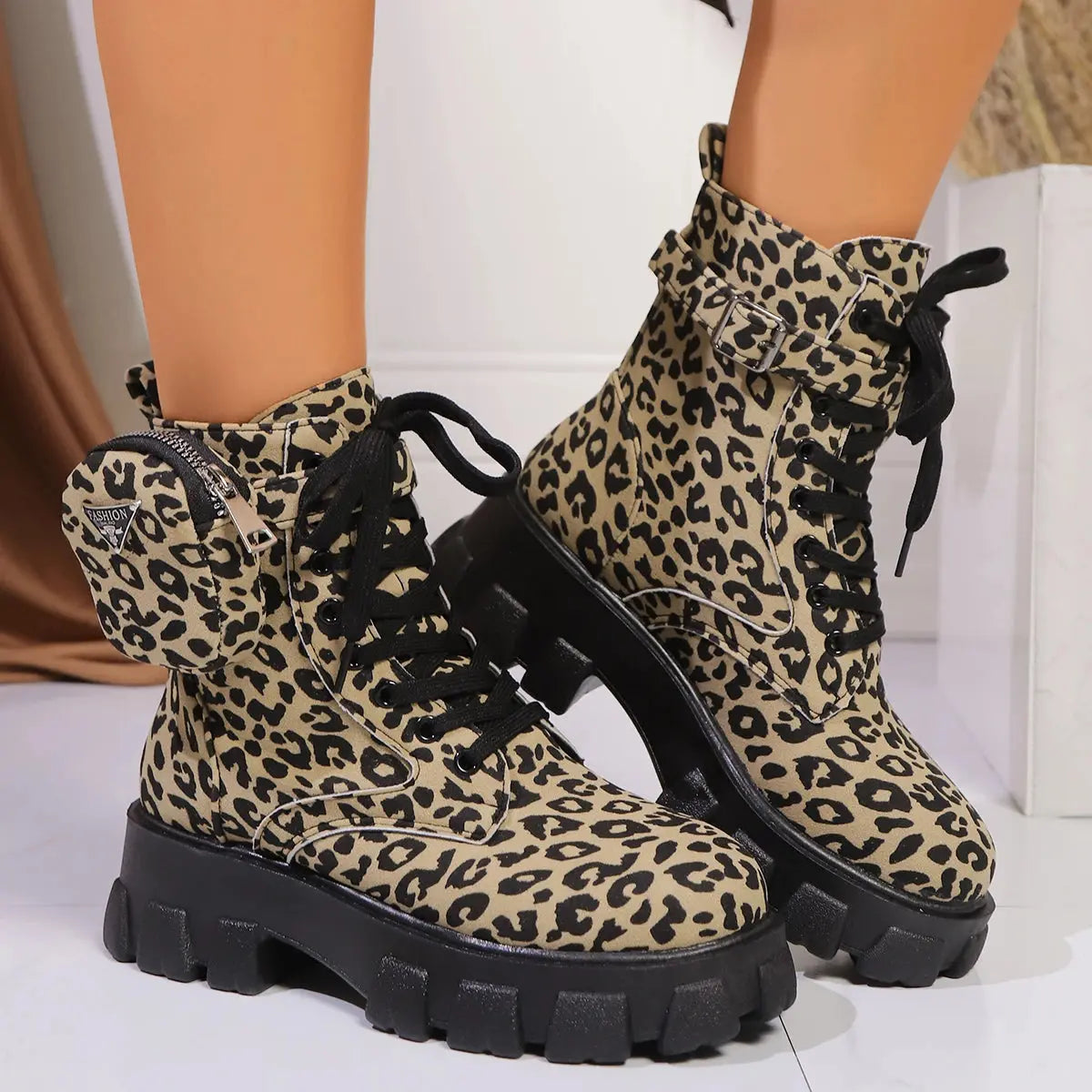 Women's Ankle Boots  New Outdoor leopard print Jungle Line
