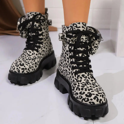 Women's Ankle Boots  New Outdoor leopard print Jungle Line