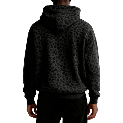 Sweatshirt à manches longues pour hommes et femmes de la marque Jungle Line, imprimé léopard, style décontracté et confortable.