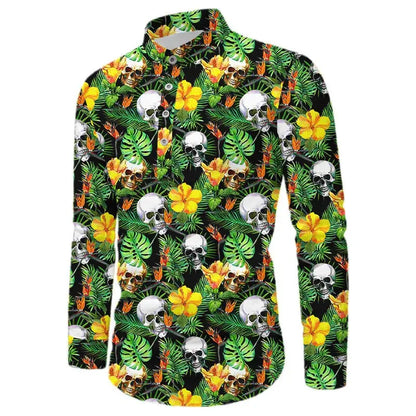 Leopard Shirts Men Fashion Shirt Long Sleeve Hawaiian Shirts - Jungle Line