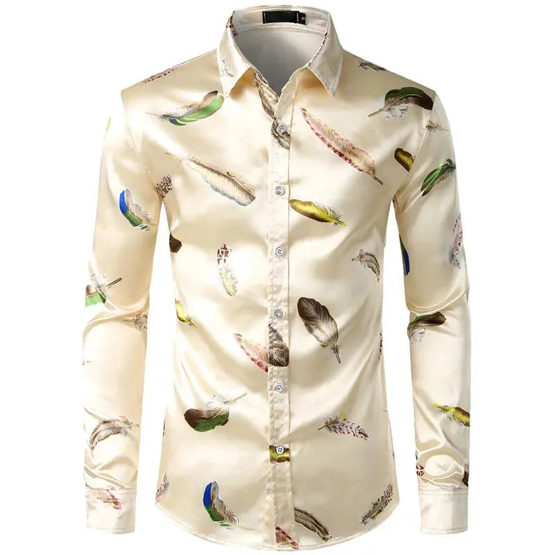 Leopard Shirts Men Fashion Shirt Long Sleeve Hawaiian Shirts - Jungle Line