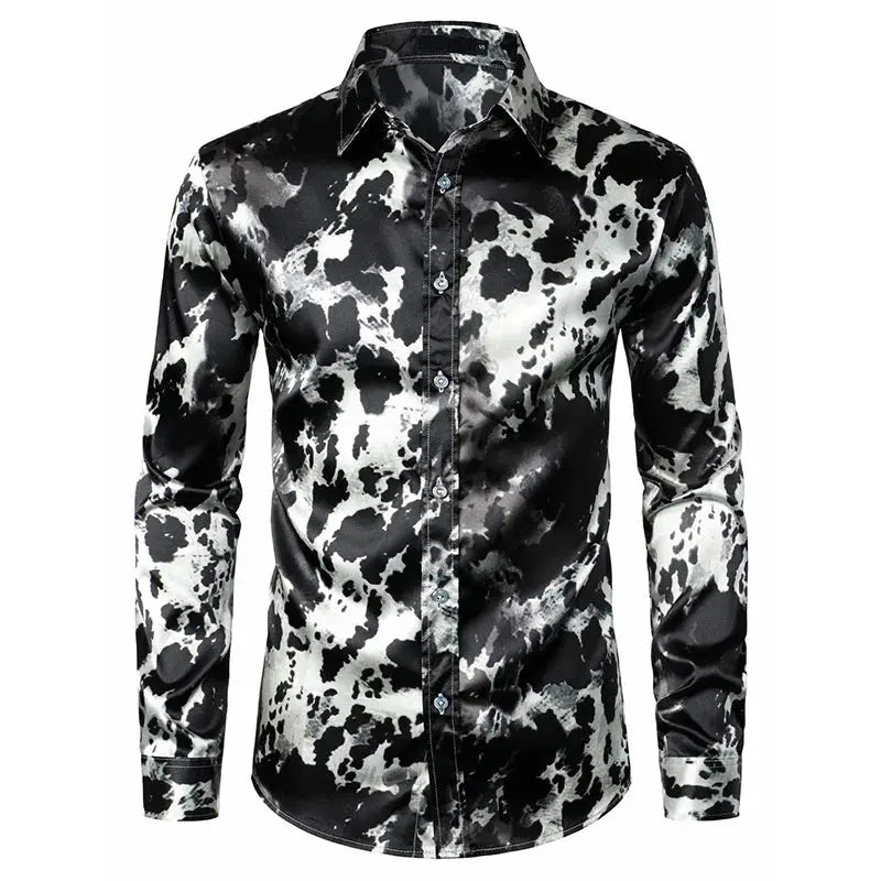 Leopard Shirts Men Fashion Shirt Long Sleeve Hawaiian Shirts - Jungle Line