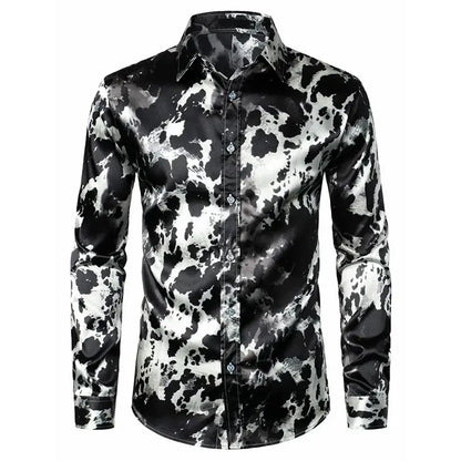 Leopard Shirts Men Fashion Shirt Long Sleeve Hawaiian Shirts - Jungle Line