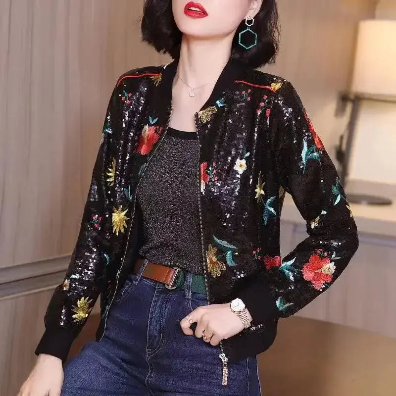 New Summer Fashionable Large Size Short Jacket For Women Loose Fit Sun Protection Clothing V-Neck Cardigan Top For Elderly - Jungle Line