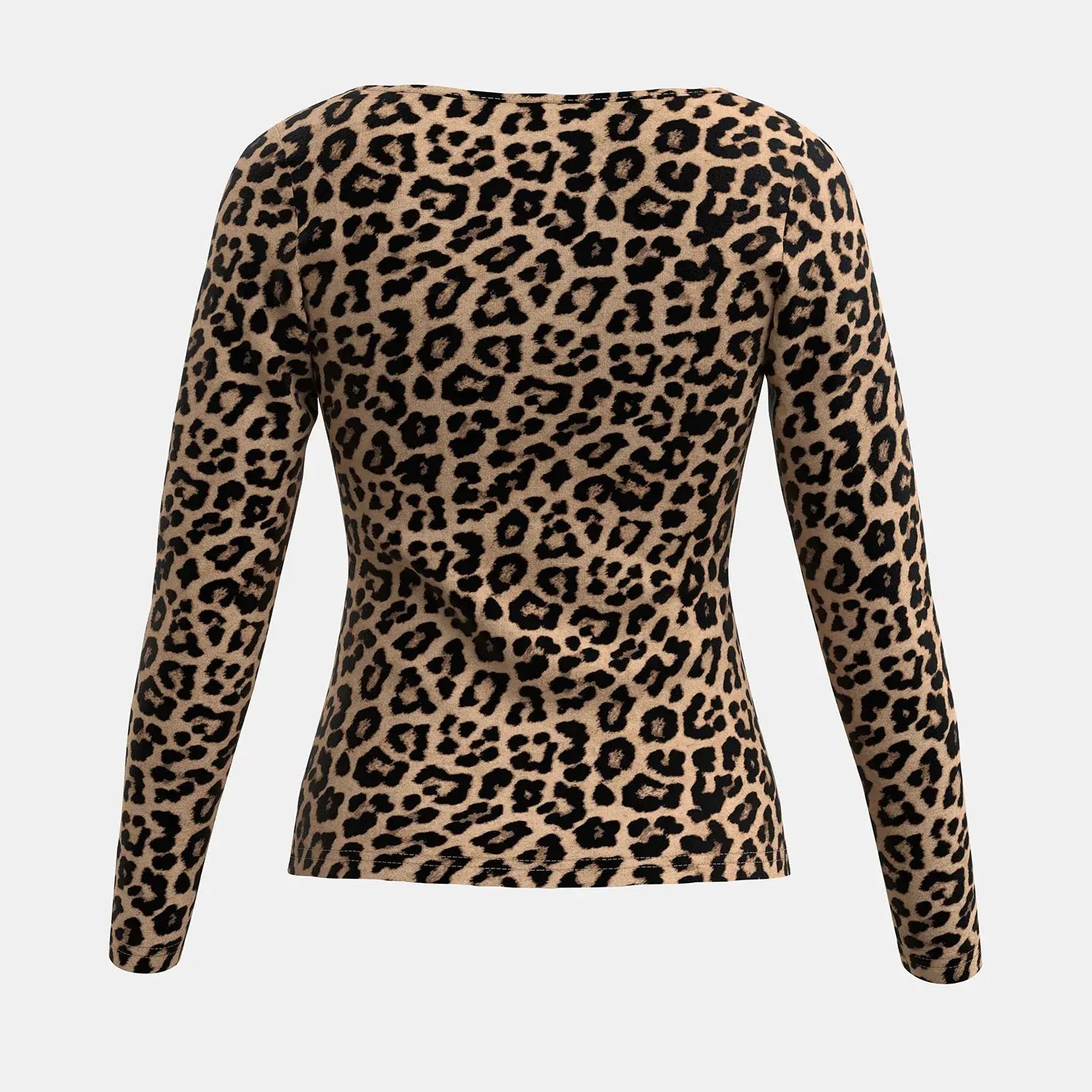 Mia Muse Women'S T-Shirts Autumn Fitting Slim Leopard Jungle Line