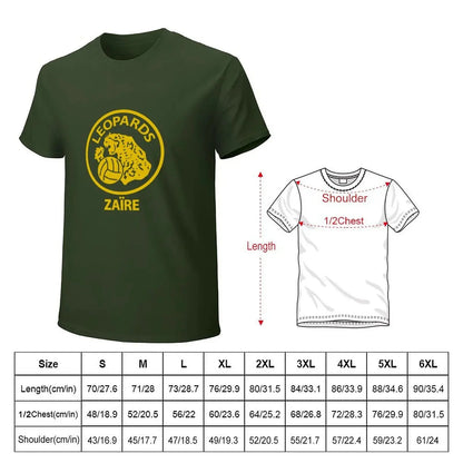 Zaire Leopards 1974 Retro Football T-Shirt tops blanks boys whites t shirts for men cotton - Jungle Line