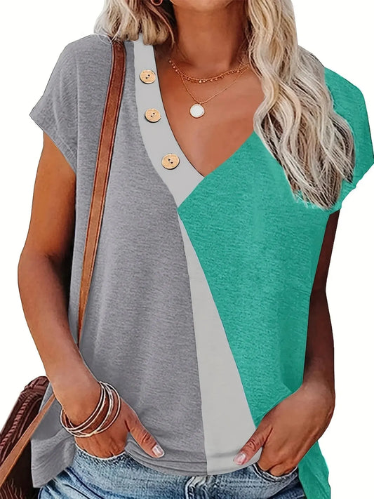 Women's Large Knitted Casual T-shirt Comfortable Loose Fit round Neck Short Sleeve Tees for plus Size Ladies - Jungle Line