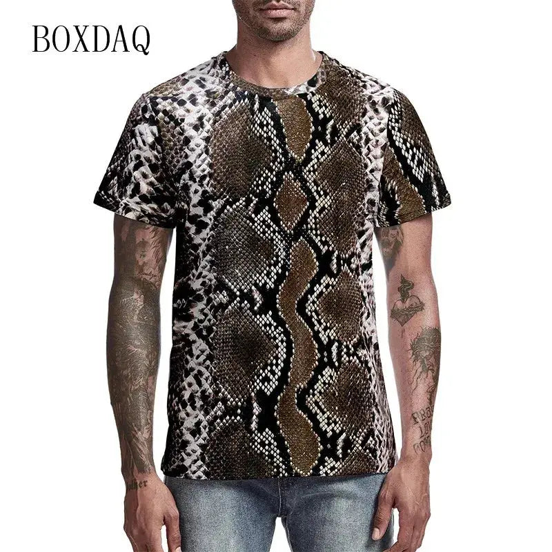 Leopard Men's Fashion T-Shirts Short Sleeve Streetwear Jungle Line