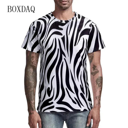 Leopard Men's Fashion T-Shirts Short Sleeve Streetwear Jungle Line