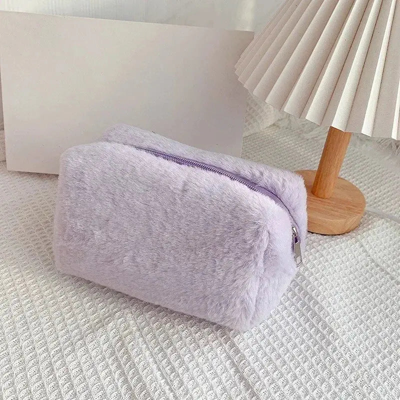 Trousse de maquillage en fourrure de léopard Jungle Line, sac de voyage souple pour femmes, organisateur cosmétique et toiletry bag