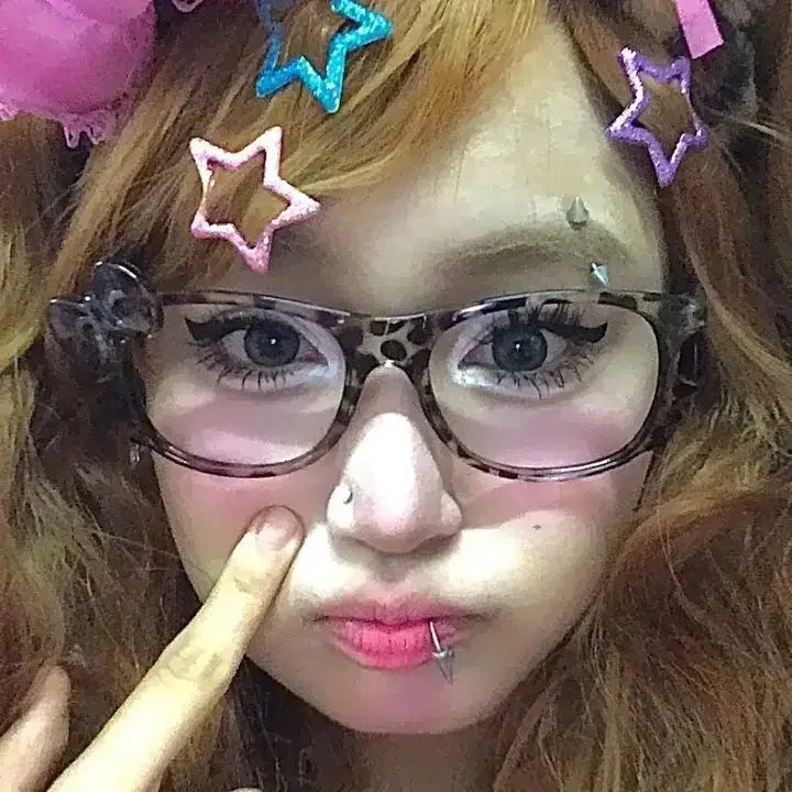 Lunettes vintage pour femmes Jungle Line avec imprimé léopard, grand cadre ovale, nœud noir, style Y2K, sans lentilles.