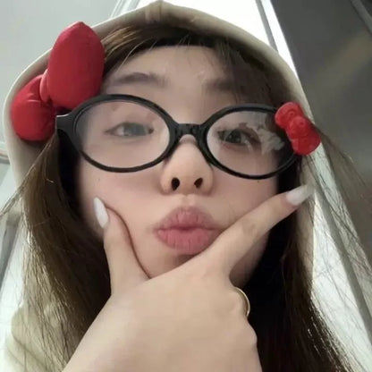 Lunettes vintage à motifs léopard pour femmes avec un grand cadre ovale, nues sans verres, style Y2K et design mignon Jungle Line.