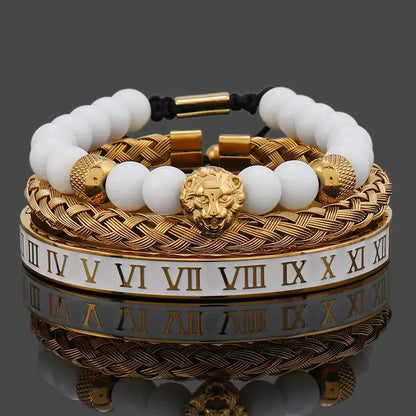 Luxury white stone beads crown featuring a leopard head design, by Jungle Line, with intricate beadwork and detailed animal motif.