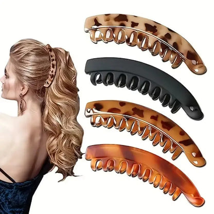 Banana Hair Claw Clips Clamp Barrettes Big Women Hairgrips Hairpin Girls Ponytail Hair Accessories Leopard Headwear