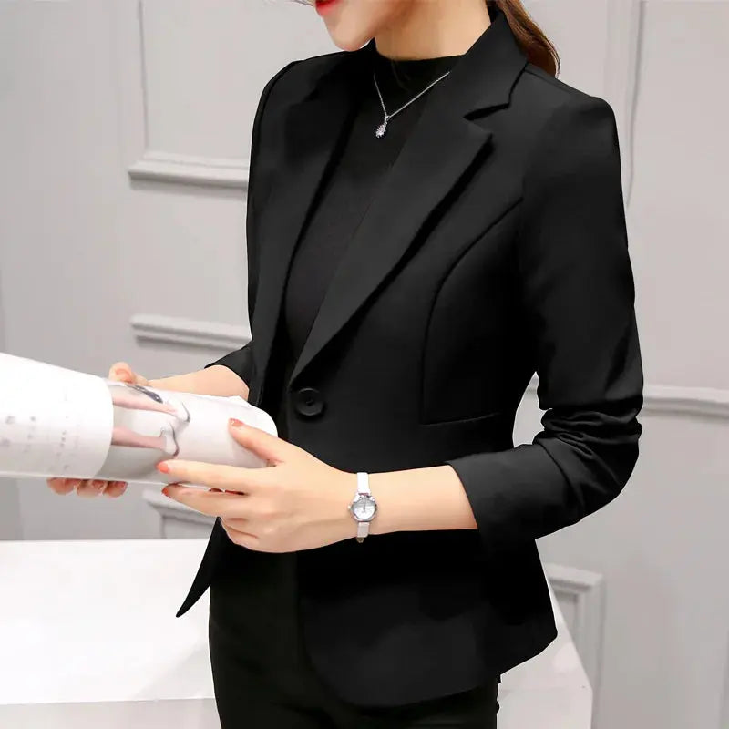 Royal Blue Suit Jacket Women's Stylish Slim Coat New Fall Women Blazer Pink, Red, White, Black Girl Tops Reefer Jackets - Jungle Line