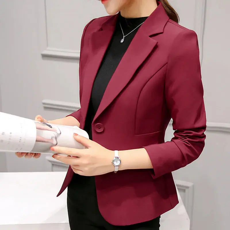 Royal Blue Suit Jacket Women's Stylish Slim Coat New Fall Women Blazer Pink, Red, White, Black Girl Tops Reefer Jackets - Jungle Line
