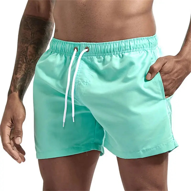 Mens Swim Trunks with Pockets Mesh Liner Summer Jungle Line