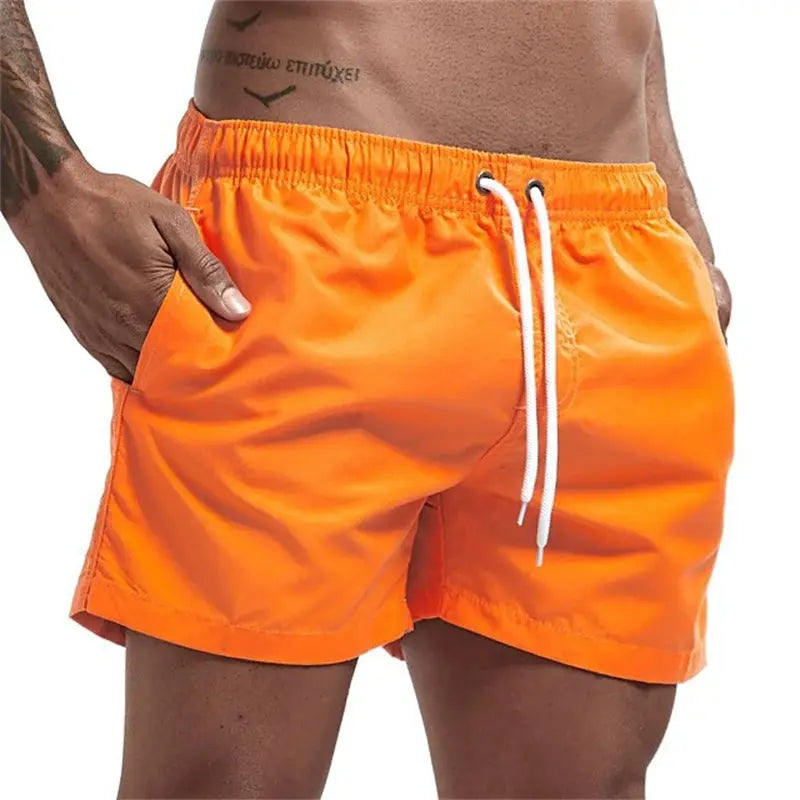 Mens Swim Trunks with Pockets Mesh Liner Summer Jungle Line