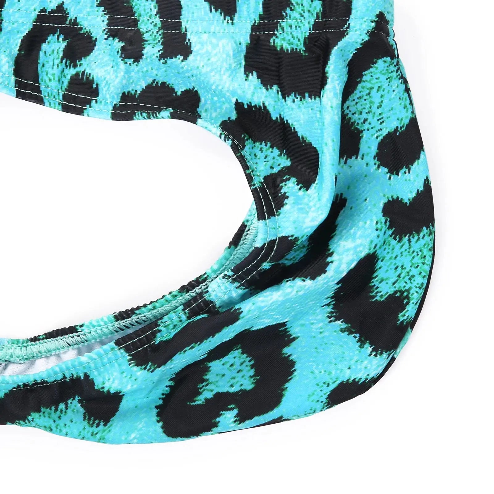 Maillot de bain homme Jungle Line à léopard rose, slip bikini sexy, taille basse, élastique, parfait pour la plage ou la piscine.