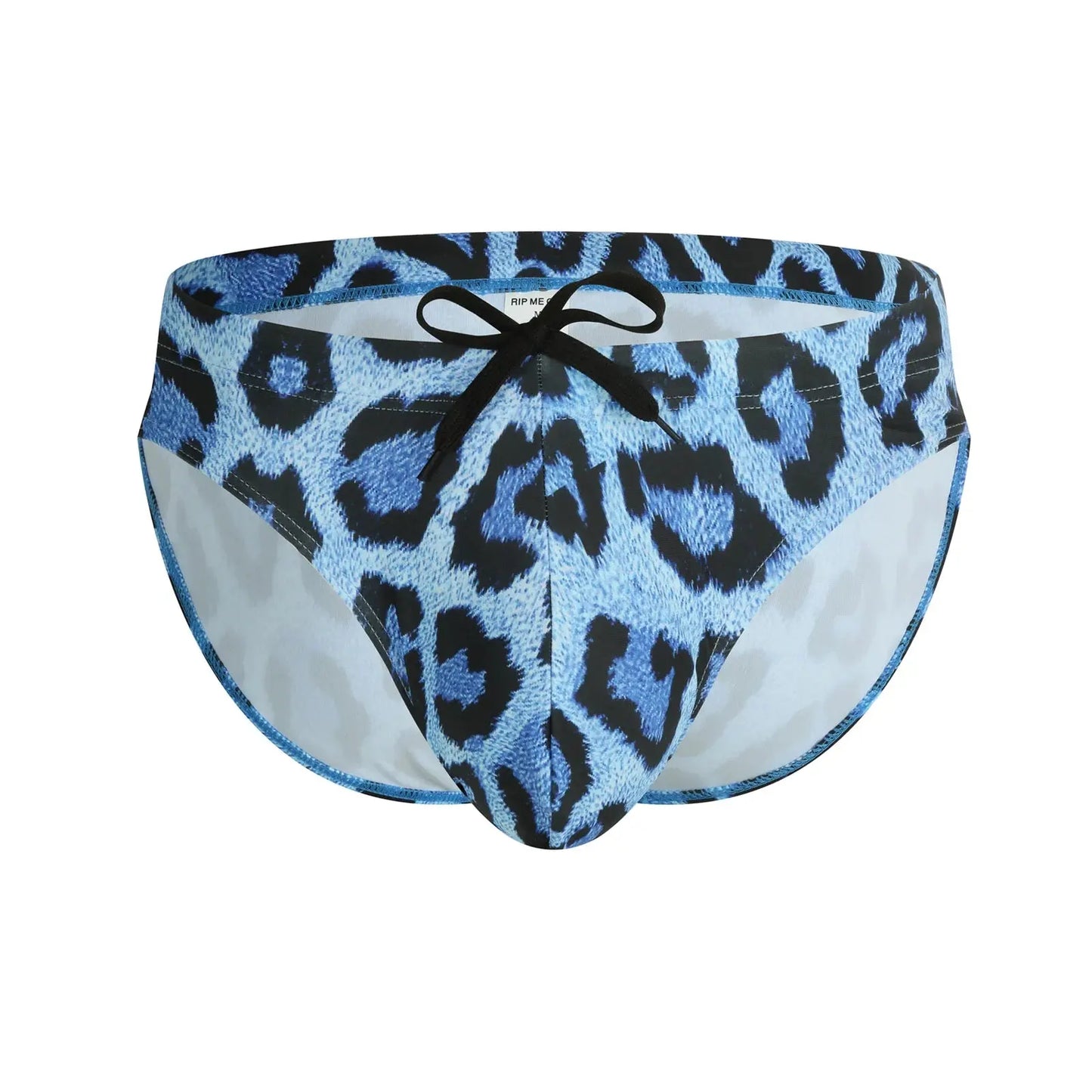 Slip de bain homme Jungle Line, maillot de bain slip sexy à imprimé léopard rose, taille basse, élastique, pour plage et piscine.