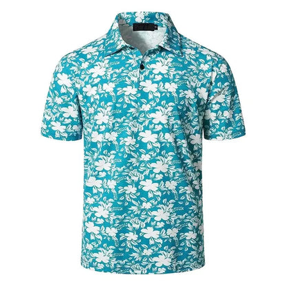 Harajuku Personality Polo Shirt For Men Strong Color - Jungle Line