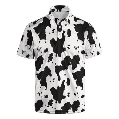Harajuku Personality Polo Shirt For Men Strong Color - Jungle Line