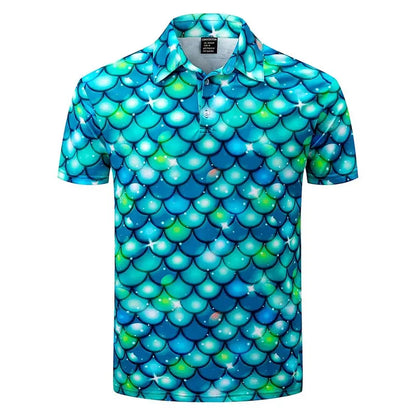 Harajuku Personality Polo Shirt For Men Strong Color - Jungle Line
