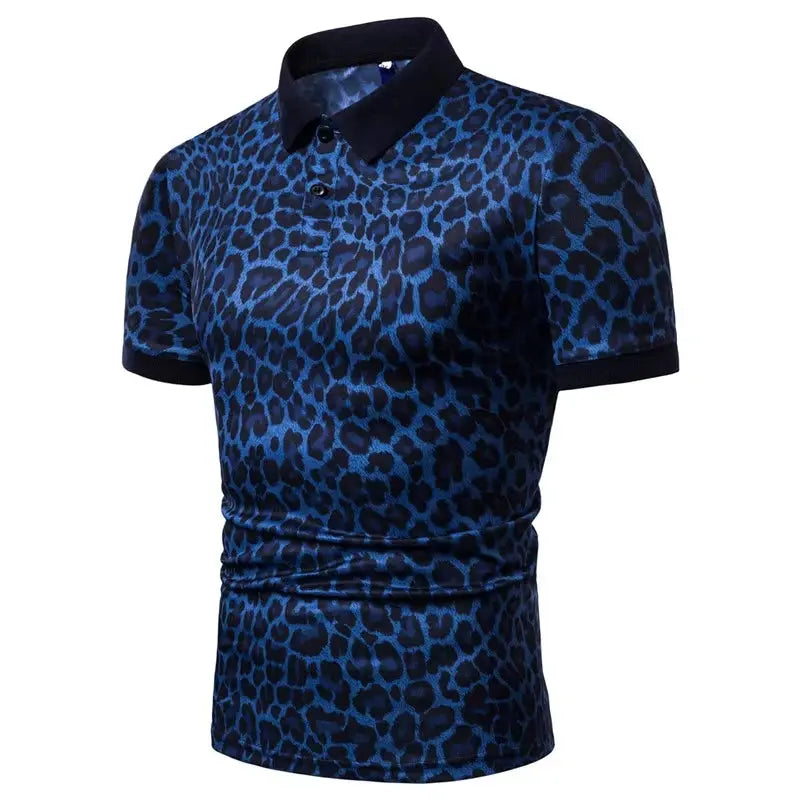 Leopard Pattern Polo Shirt For Men Three Colors 3d Printed Lapel Short Sleeves T-shirt Summer Fashion Trend Casual Tee Shirts - Jungle Line