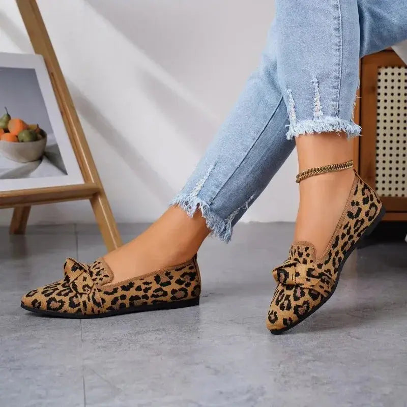 Women Shoes Leopard Print Flats Pointed Toe Flat Casual - Jungle Line