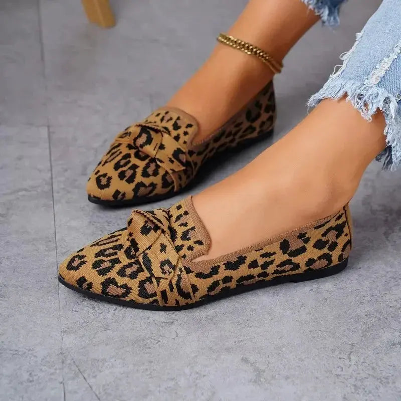 Women Shoes Leopard Print Flats Pointed Toe Flat Casual - Jungle Line