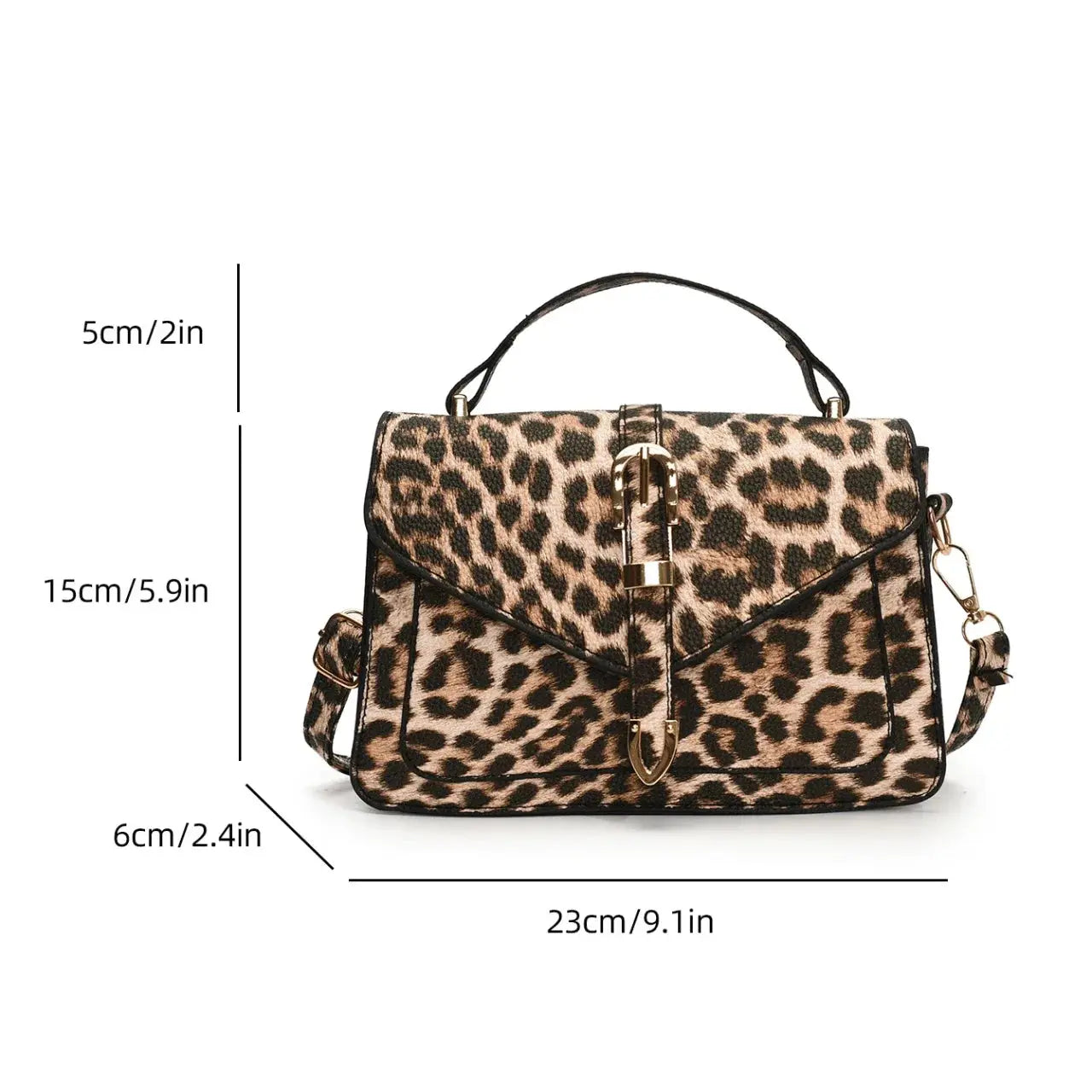 Sac à main en cuir léopard Jungle Line, petit sac carré pour femmes avec poignée courte, idéal pour porter à la main ou en travers.