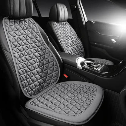 Red Jungle Line breathable fabric car seat cover with 3D triangular concave design, designed for comfort and durability.
