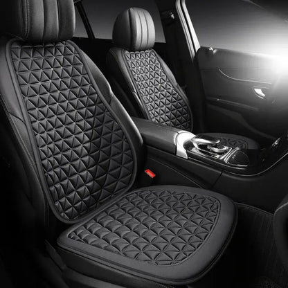 Jungle Line breathable fabric car seat cover with 3D triangular concave design, red color, for comfortable vehicle seating protection.