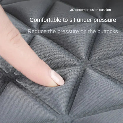 Jungle Line breathable fabric car seat cover with 3D triangular concave design, red color, designed for comfort and fit.