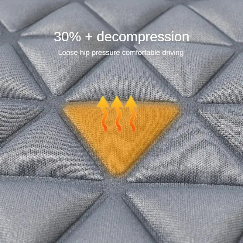 Red Jungle Line breathable fabric car seat cover with 3D triangular concave design for comfort and protection.
