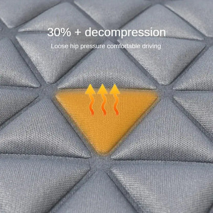 Red Jungle Line breathable fabric car seat cover with 3D triangular concave design for comfort and protection.