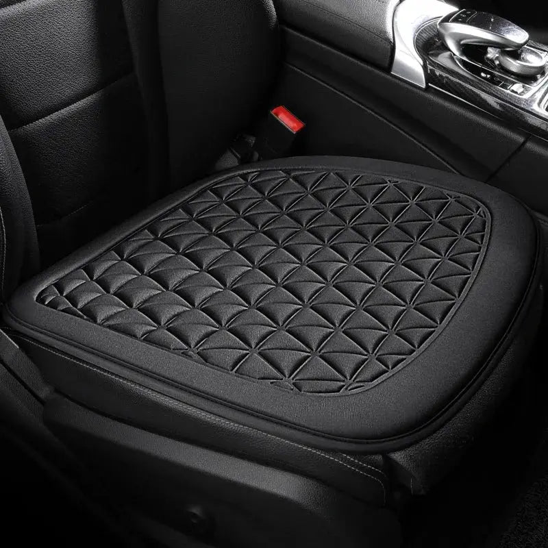 Jungle Line breathable fabric car seat cover with 3D triangular concave design, red color, fits standard car seats.