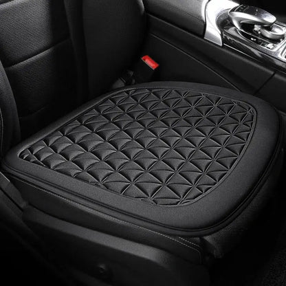 Jungle Line breathable fabric car seat cover with 3D triangular concave design, red color, fits standard car seats.