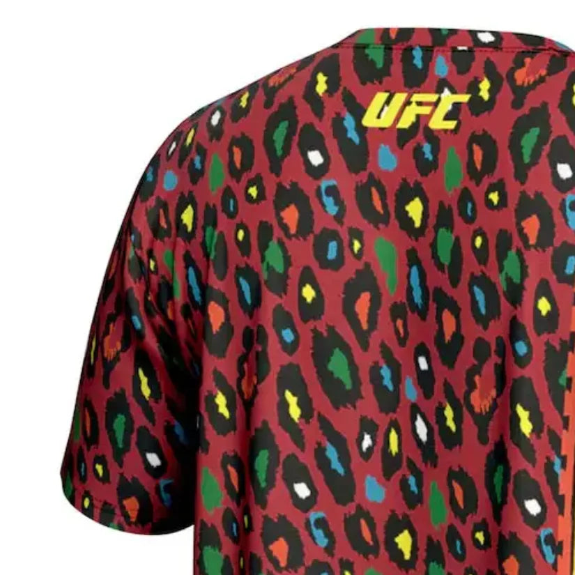 Red Leopard UFC 3D Print Tees Men's Alex Pereira Unrivaled T-Shirt Simple Stylish Breathable Outdoor Mesh Short Sleeve Tops - Jungle Line