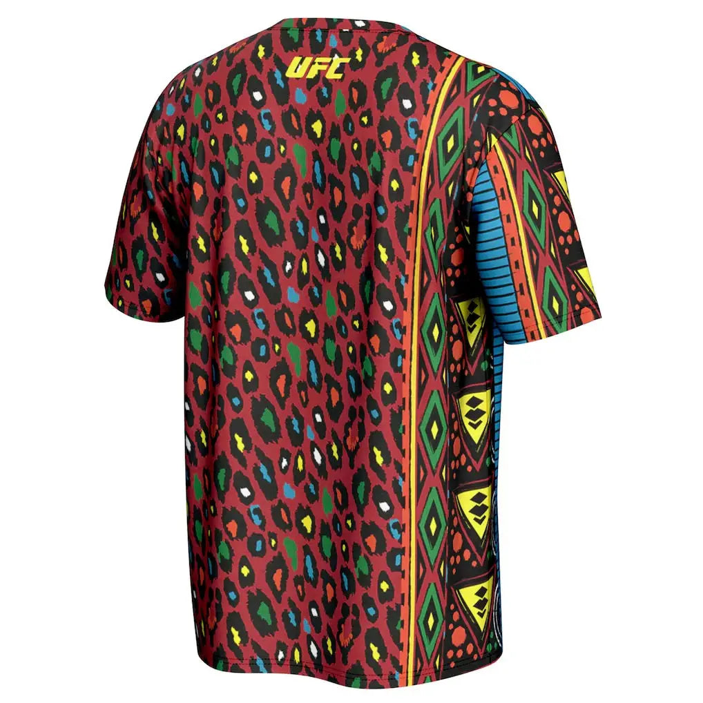 Red Leopard UFC 3D Print Tees Men's Alex Pereira Unrivaled T-Shirt Simple Stylish Breathable Outdoor Mesh Short Sleeve Tops - Jungle Line