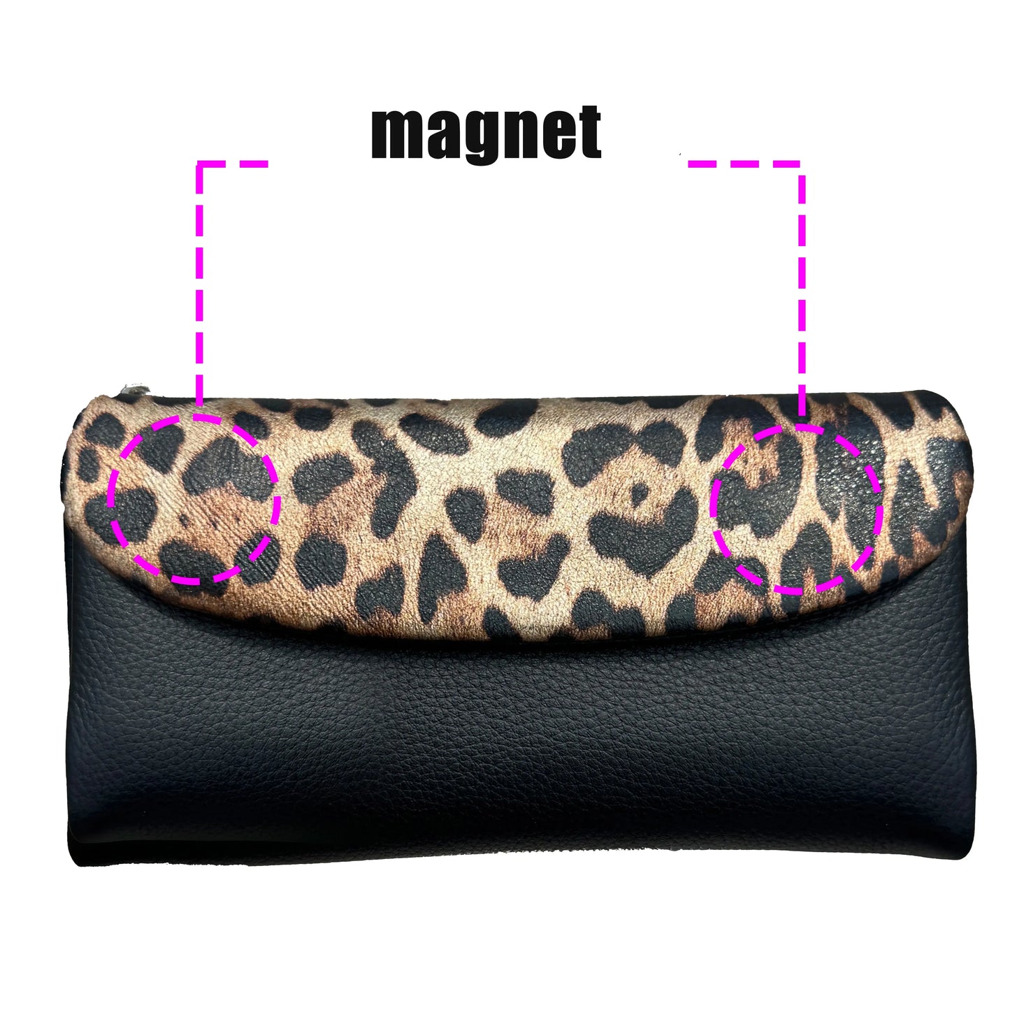 Long women's wallet with coin pocket in leopard pattern, featuring red color and Jungle Line branding, designed for stylish organization.
