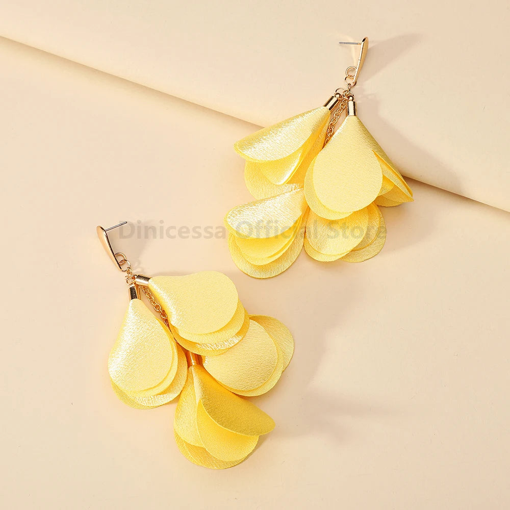 Boucles d'oreilles longues bohémiennes avec motifs léopard et fleurs, pendentifs à pampilles, pour femmes, bijoux de mariage ou fête.